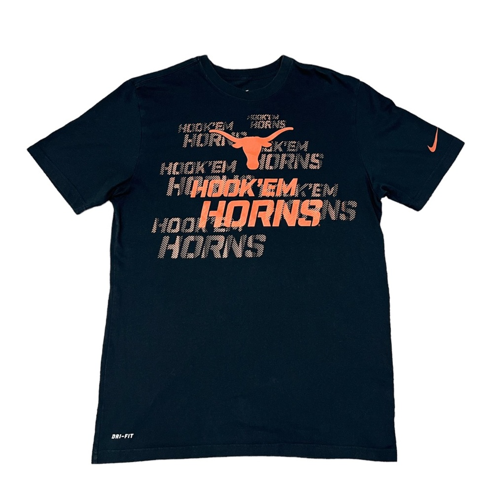 Nike Dri-Fit HOOK’EM HORNS TEXAS Men’s Black Shirt Size Large